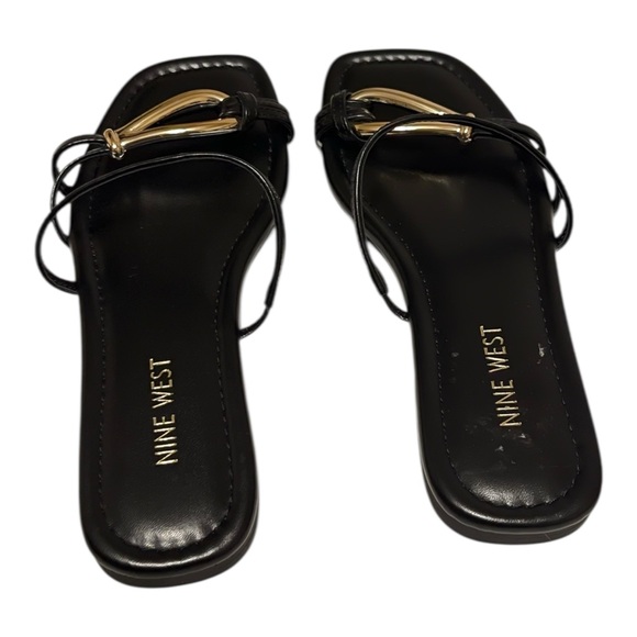 Nine West Black Sandals with Gold Accent - Picture 6 of 7